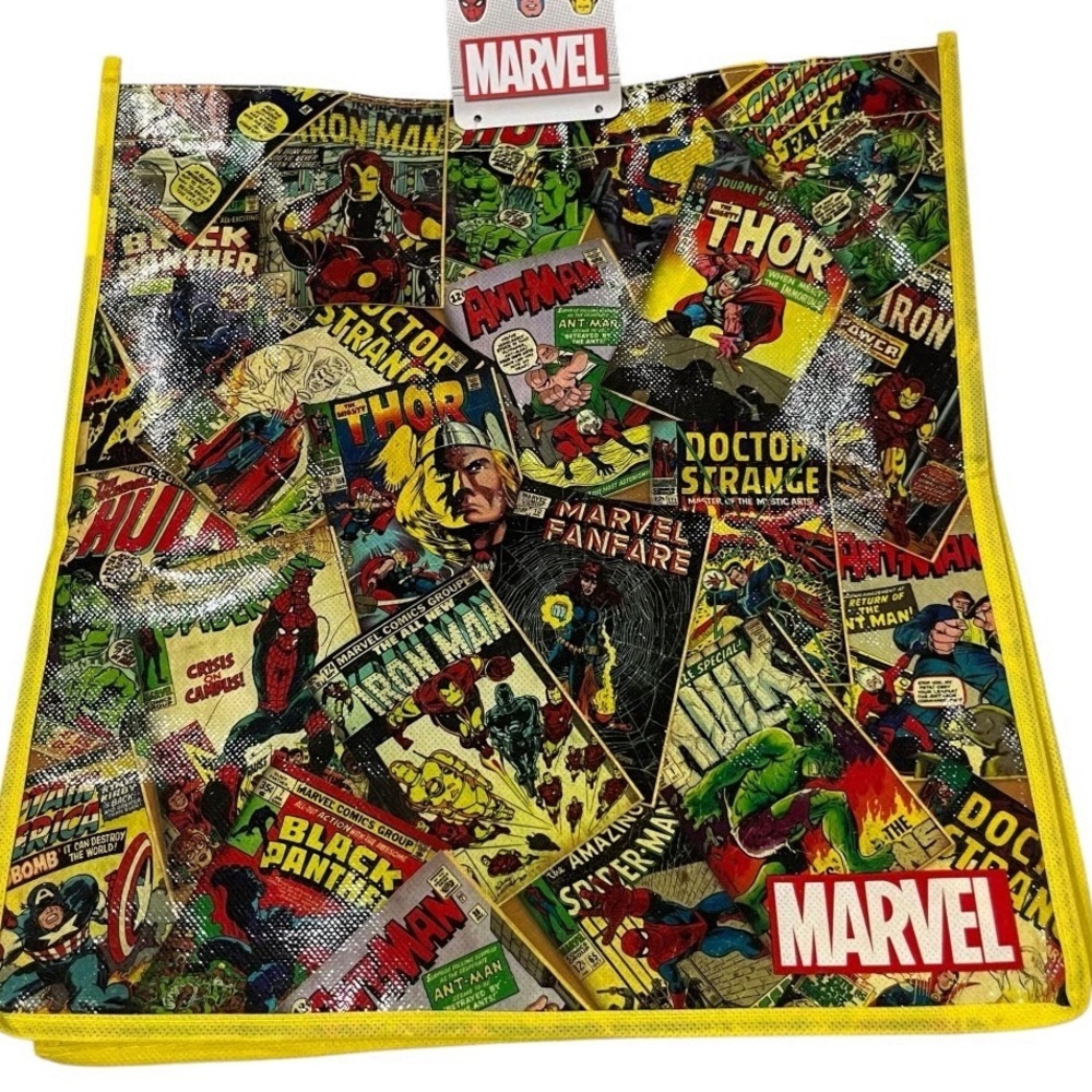 Marvel Comic Book Heroes shopping Tote  bag reusable foldable new